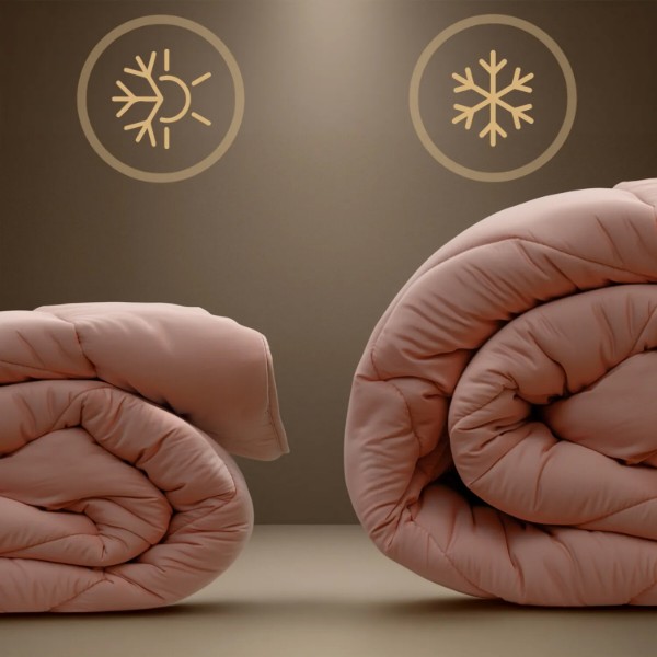 Фото - Набір ковдра полуторна + 2 подушки MirSon EcoSilk Всесезонний №1740 Eco Light Coral 140x205 + 2x50x70 середні (2200003709544)